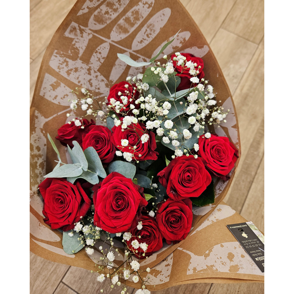 Bouquet de 11 roses rouge, rose, blanc, orange - Fleuriste Celles-sur-belle (79)
