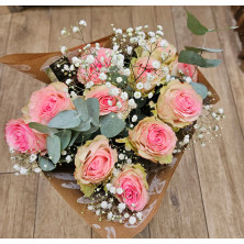 Bouquet de 11 roses rouge, rose, blanc, orange - Fleuriste Celles-sur-belle (79)