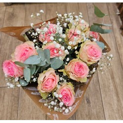 Bouquet de 11 roses rouge, rose, blanc, orange - Fleuriste Celles-sur-belle (79)