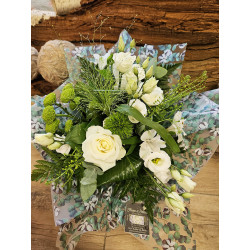 Bouquet rond de deuil classique - Diamètre 30 cm - Couleur au choix -Fleuriste Celles-sur-Belle (79)