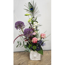 Composition de fleurs coupées de saison hauteur 60cm - Fleuriste Celles-sur-belle (79)