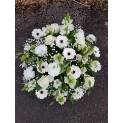 Coussin de deuil rond élégant - Diamètre 60 cm - couleur au choix - Fleuriste Celles-sur-Belle (79)