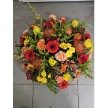 Coussin de deuil rond élégant - Diamètre 60 cm - couleur au choix - Fleuriste Celles-sur-Belle (79)