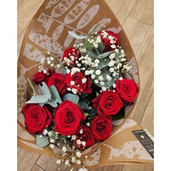 Bouquet de 9 roses rouge, rose, blanc ou orange - Fleuriste Celles-sur-Belle (79)